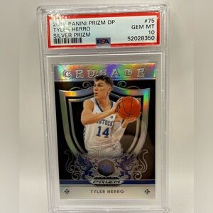 2019-20 Prizm DP Crusade Tyler Herro RC PSA 10 Gem Mint Crystal Clear